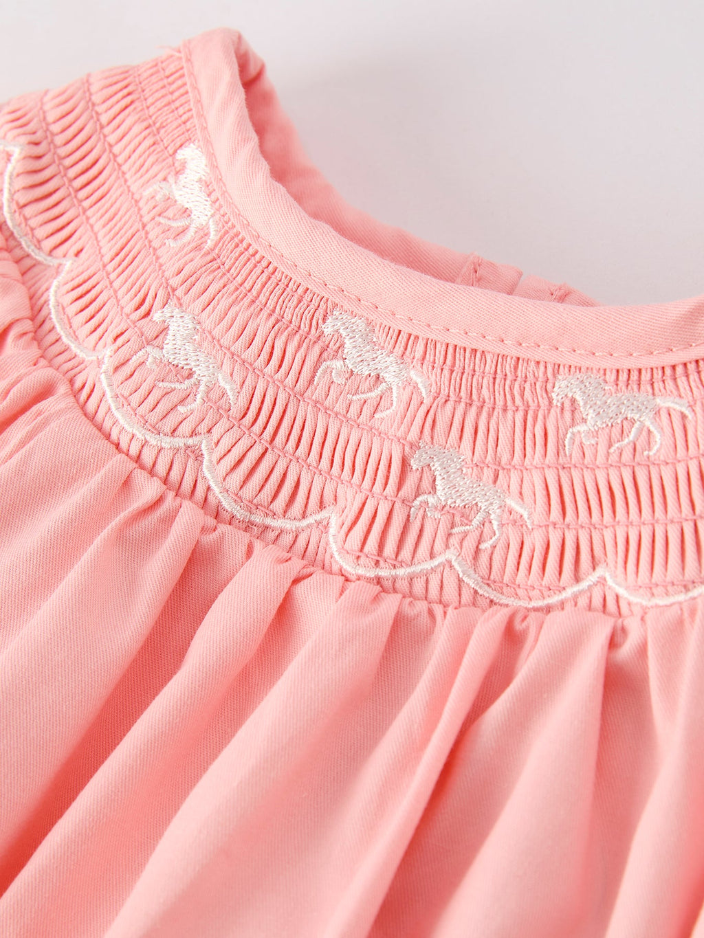 Taylor - Baby Girl's Horse Embroidered Romper