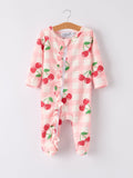 Nina - Waffle Cherry Plaid Girl's Romper