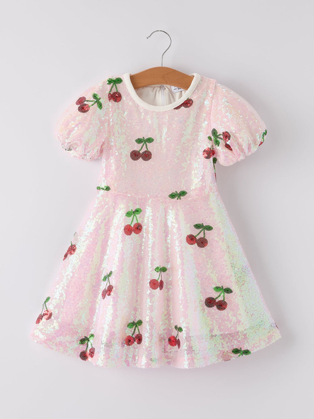 Nina - Girl's Cherry Sequins Dress