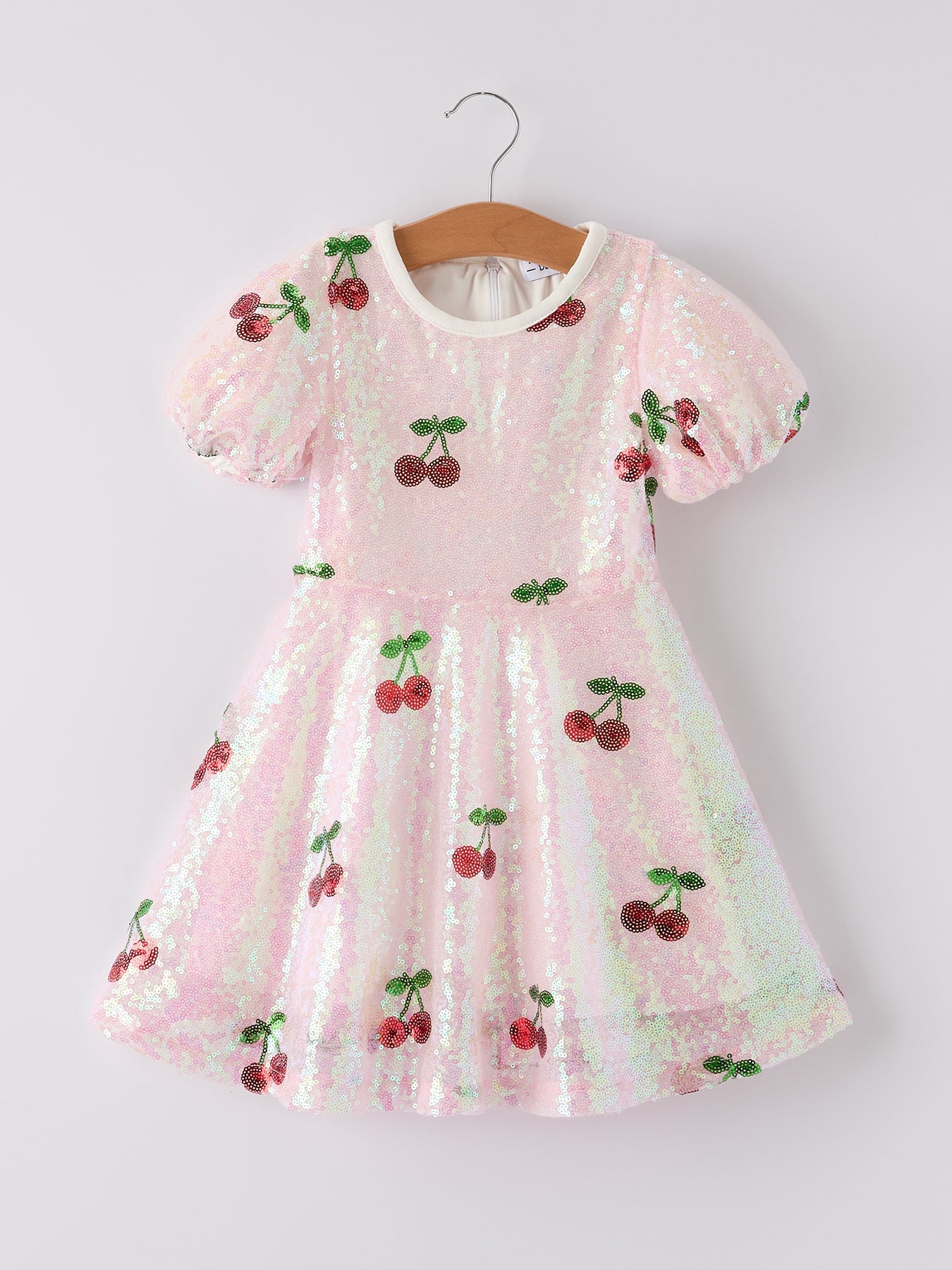 Nina - Girl's Cherry Sequins Dress