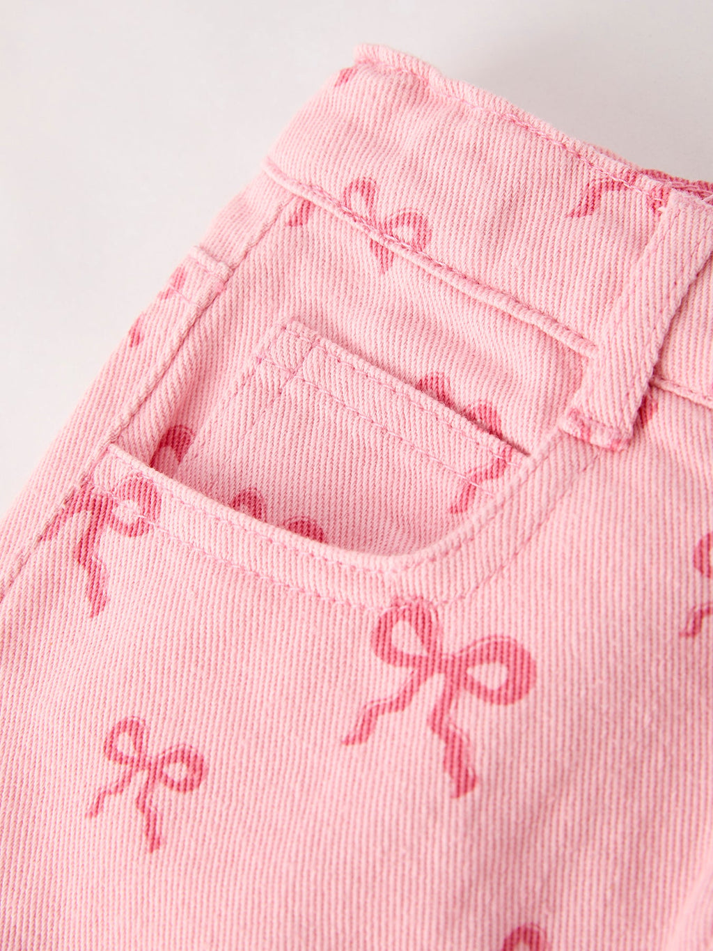 Faith Over Fear T-shirt + Pink Bow Printed Denim Skirt