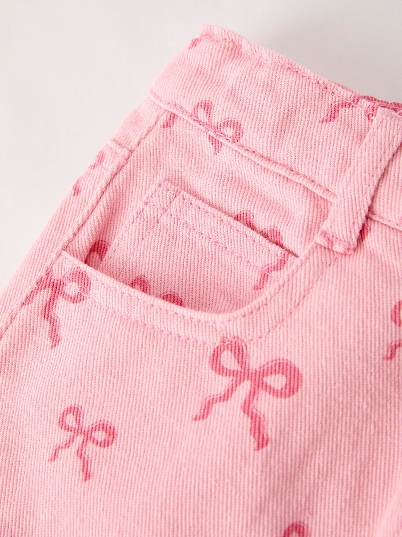 Faith Over Fear T-shirt + Pink Bow Printed Denim Skirt