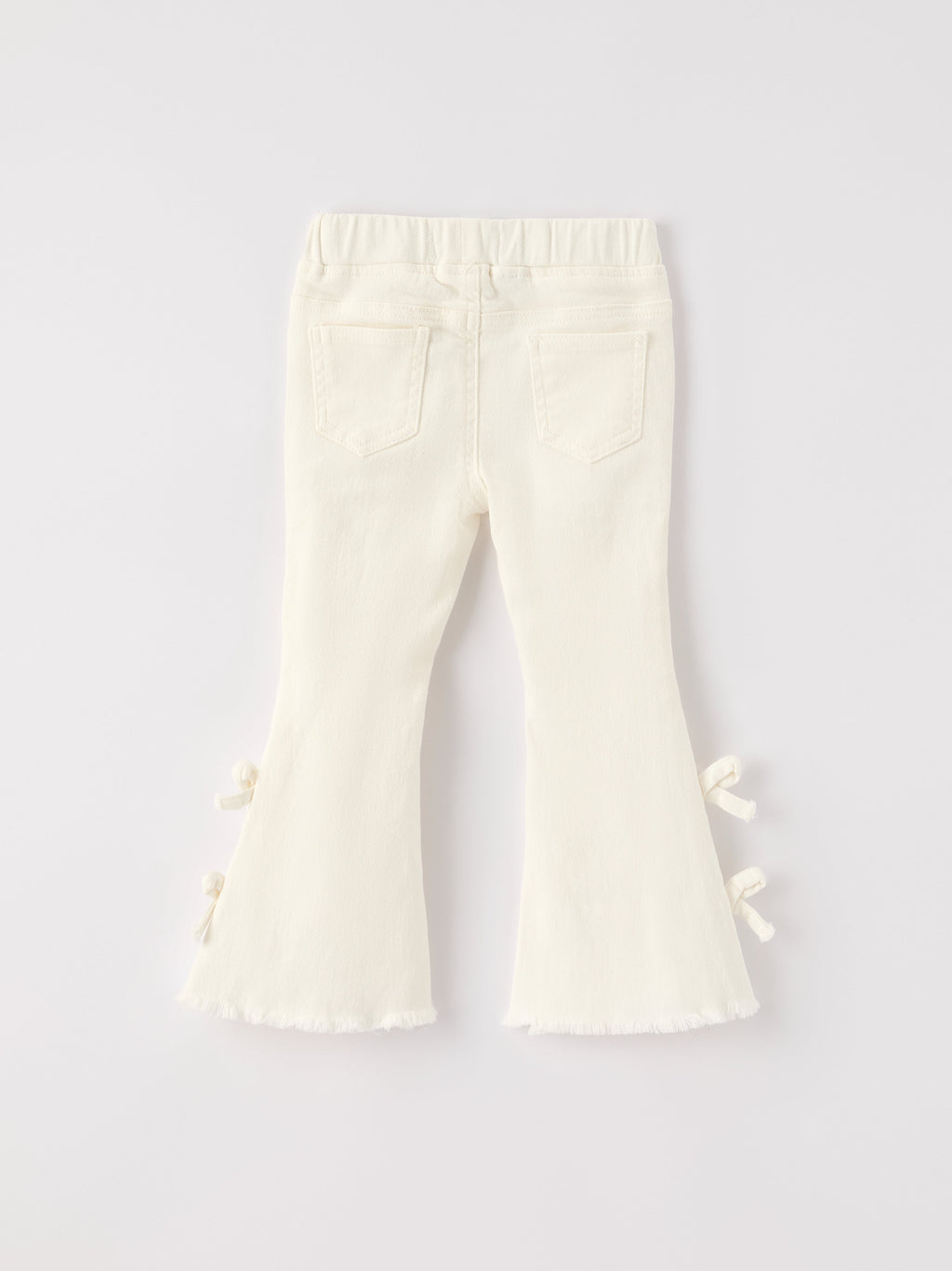 Mina - White Denim Pants with Bows