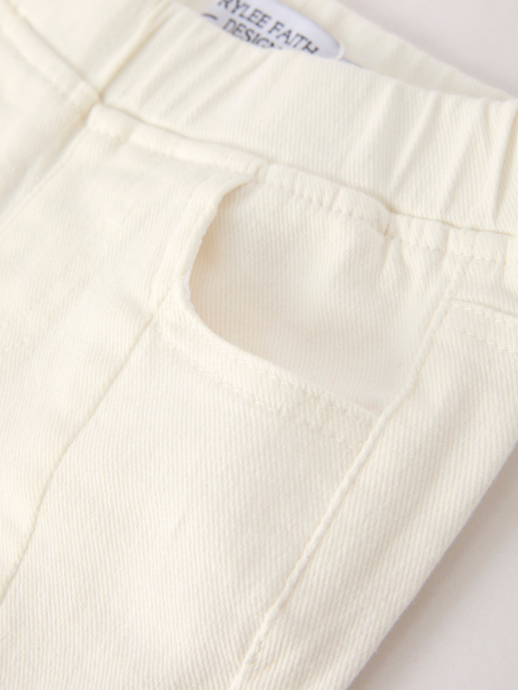 Mina - White Denim Pants with Bows
