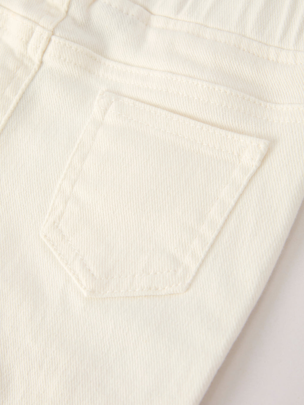 Mina - White Denim Pants with Bows