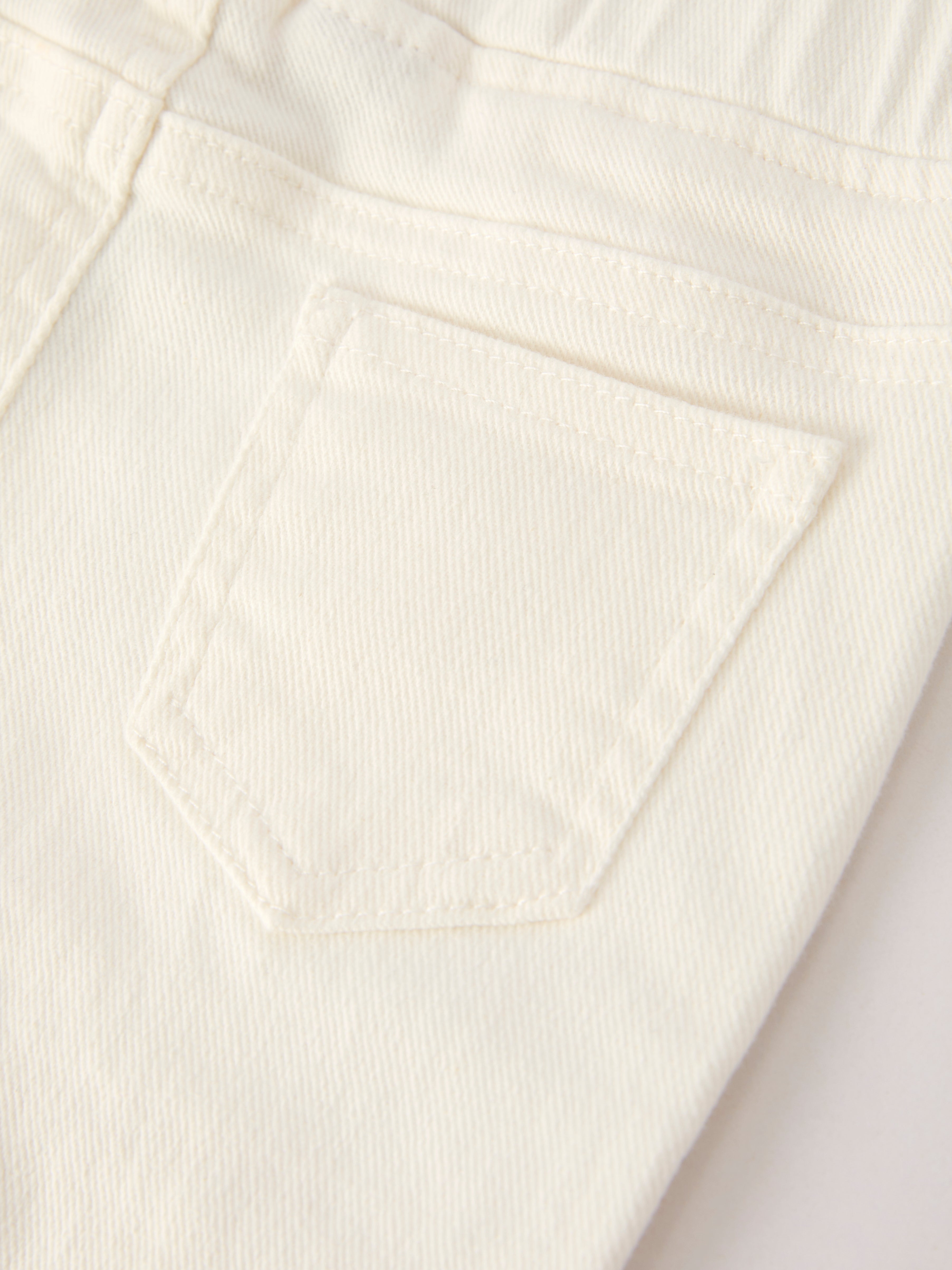 Mina - White Denim Pants with Bows