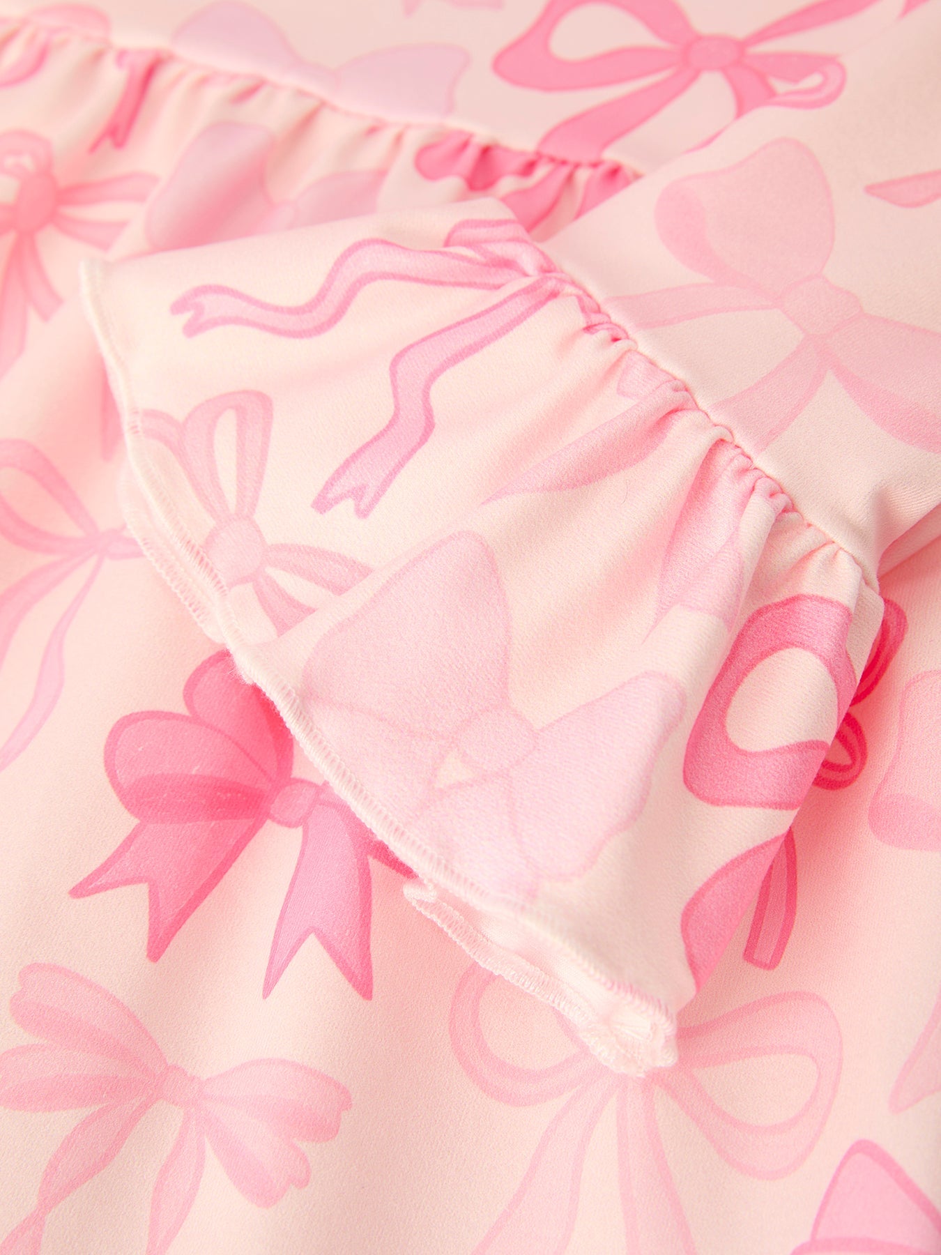 Brielle - Girl's Pink Bow Print Set