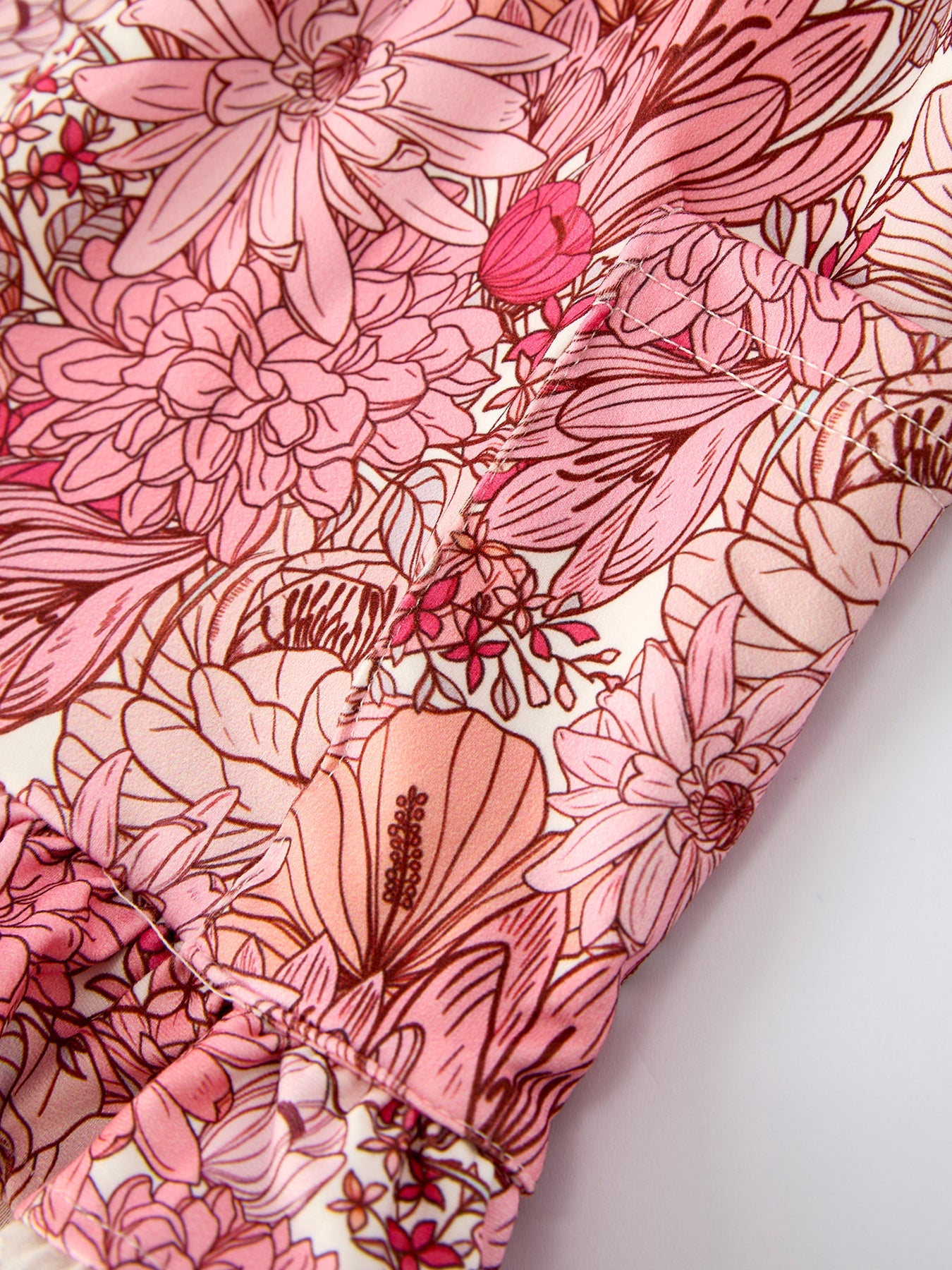 Hazel - Sweet Floral Pattern Dress with Pockets and Ruffle Hem