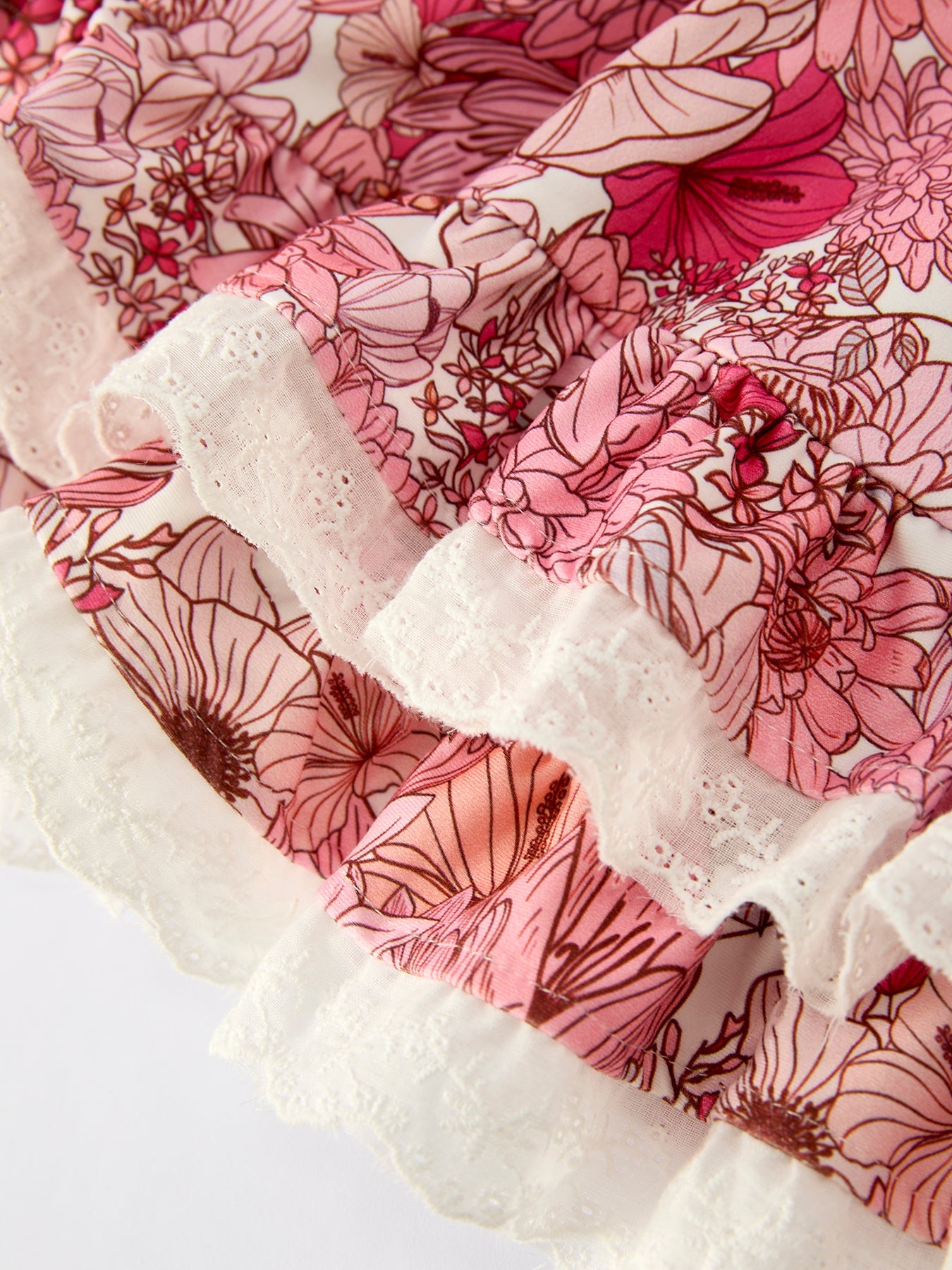 Hazel - Sweet Floral Pattern Dress with Pockets and Ruffle Hem