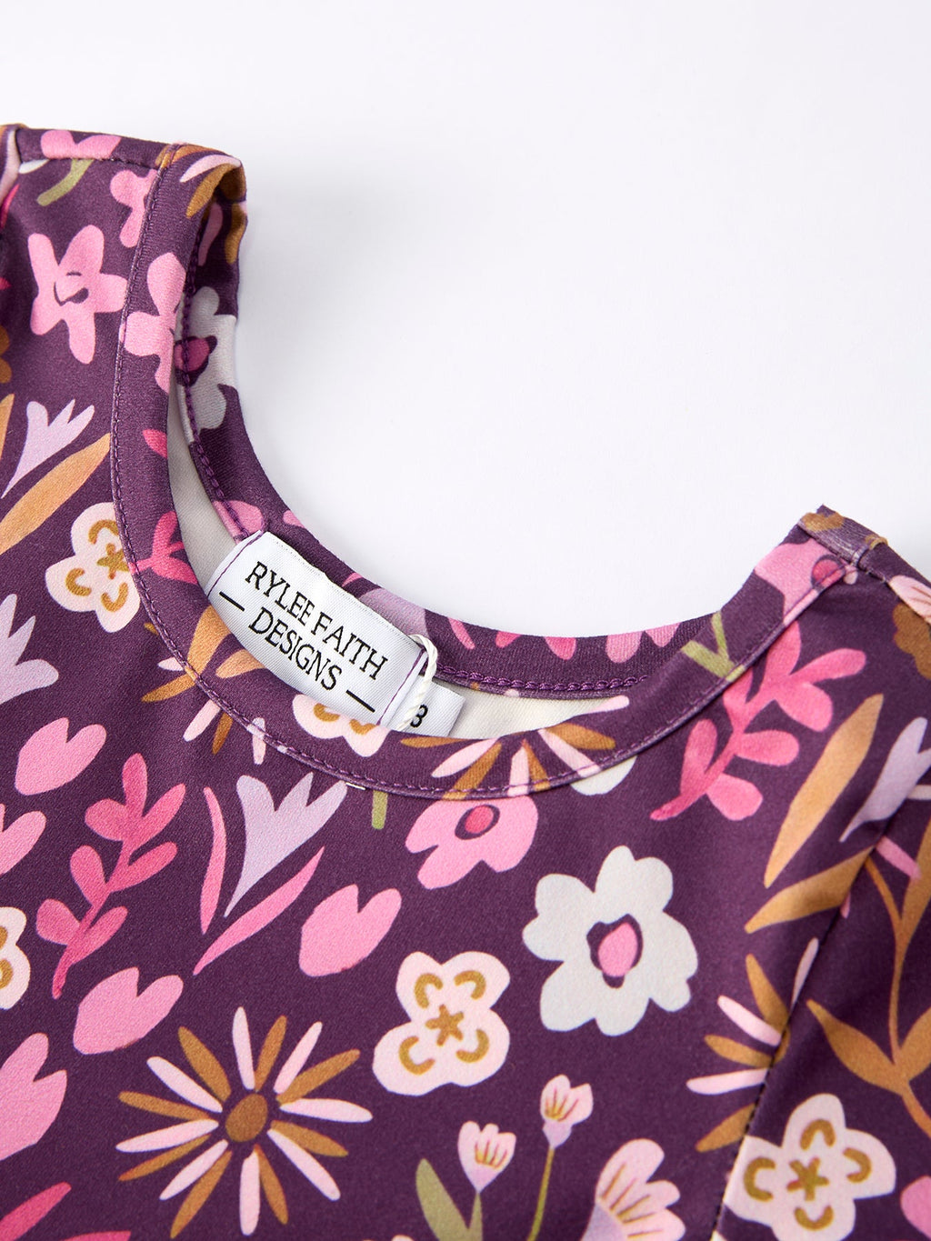 Elizabeth - Retro Floral Print Short Sleeve Girls Dress with Pockets