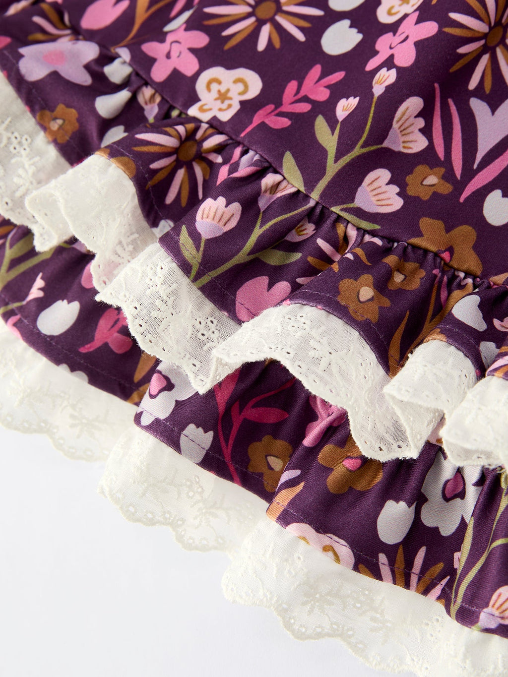 Elizabeth - Retro Floral Print Short Sleeve Girls Dress with Pockets