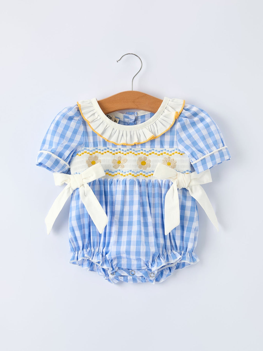 Mira Mini - Spring Daisy Bow Baby Girl Romper