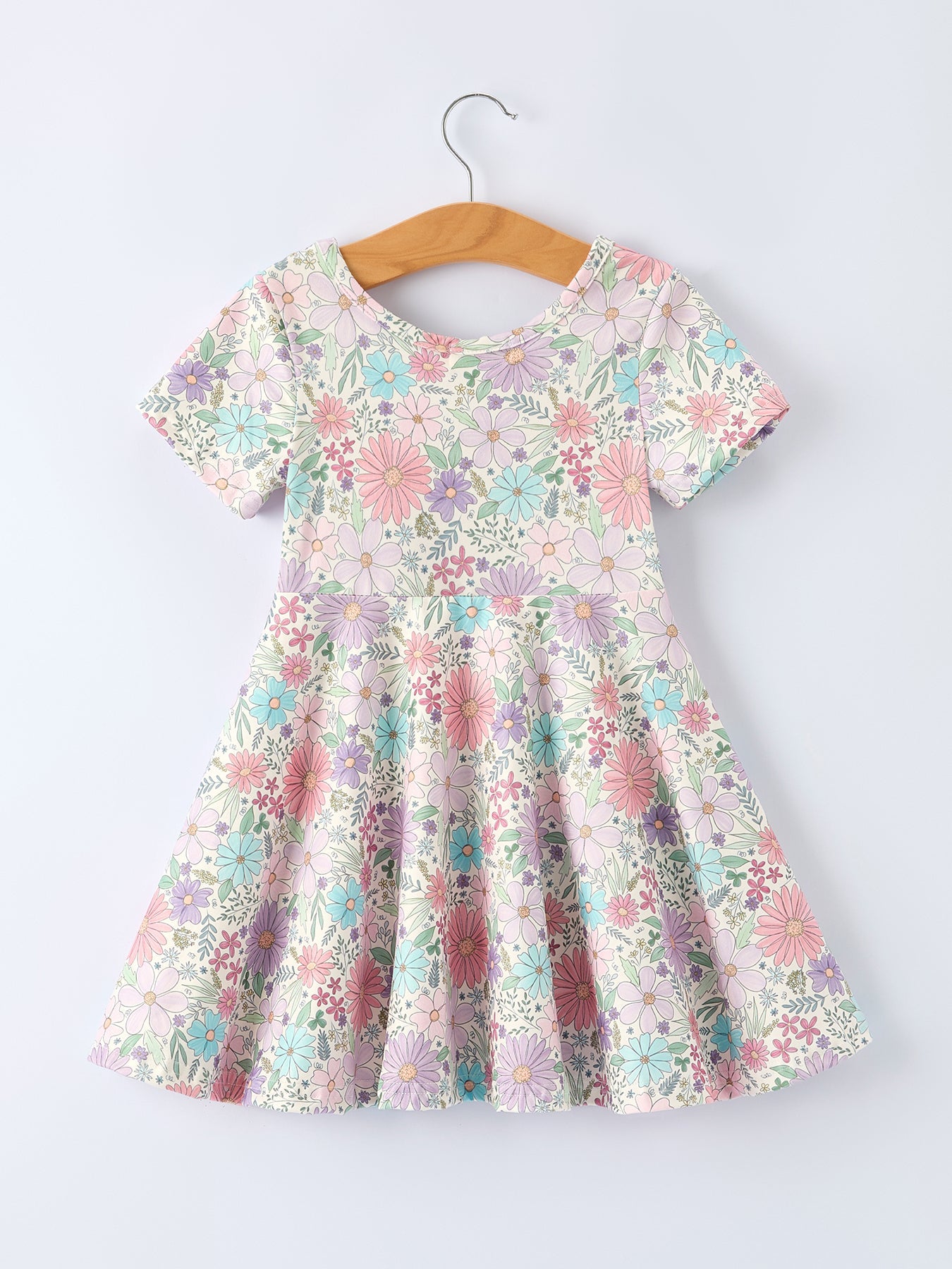 Violet - Spring Pastel Floral Girls Casual Dress
