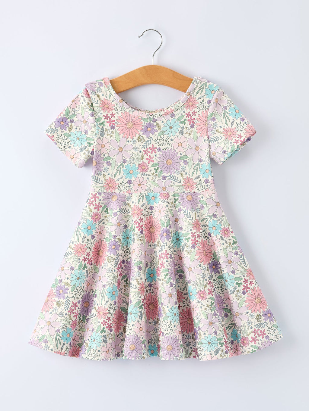 Violet - Spring Pastel Floral Girls Casual Dress