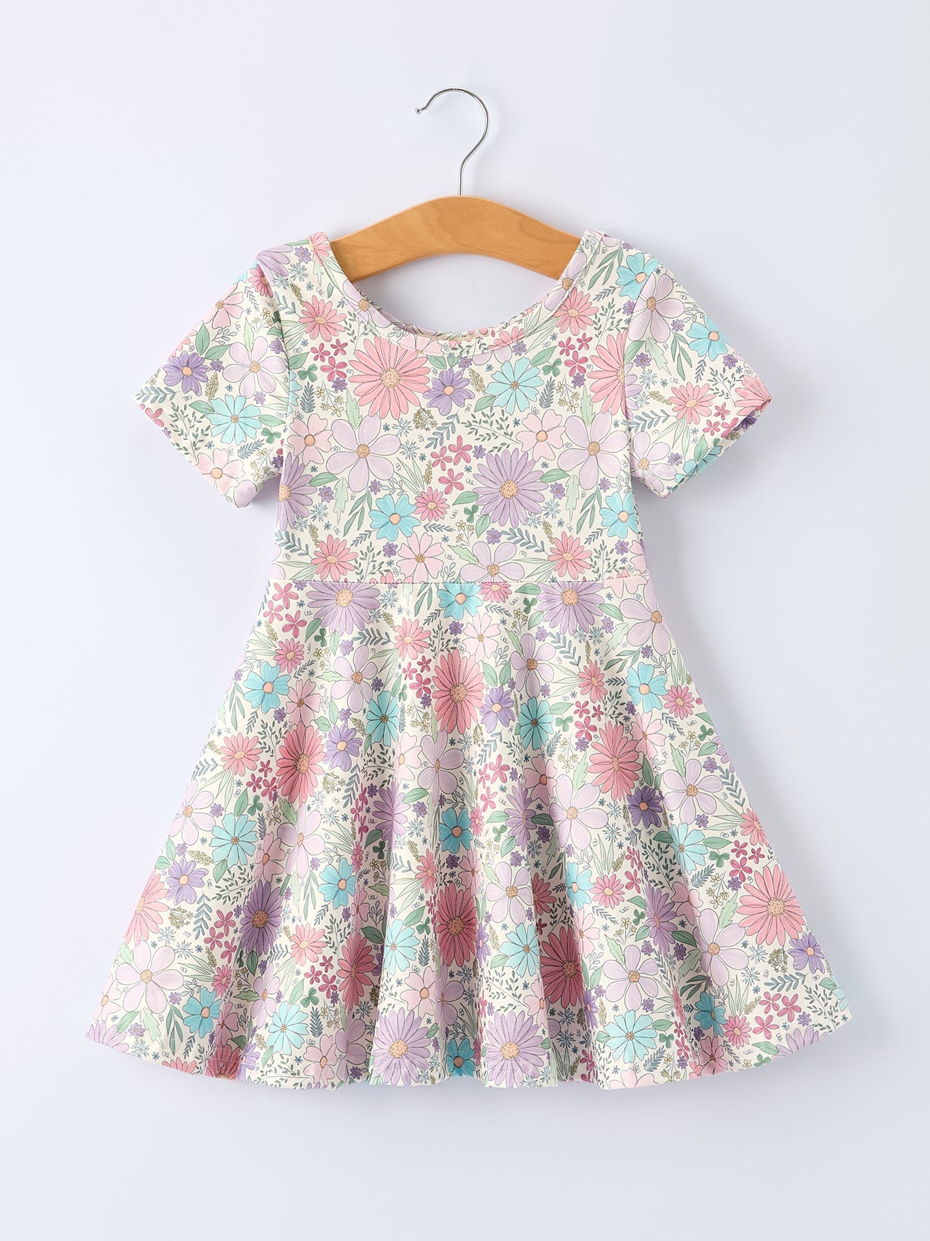 Violet - Spring Pastel Floral Girls Casual Dress