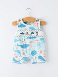 Liam - Marine Animal Embroidered Baby Boys' Romper