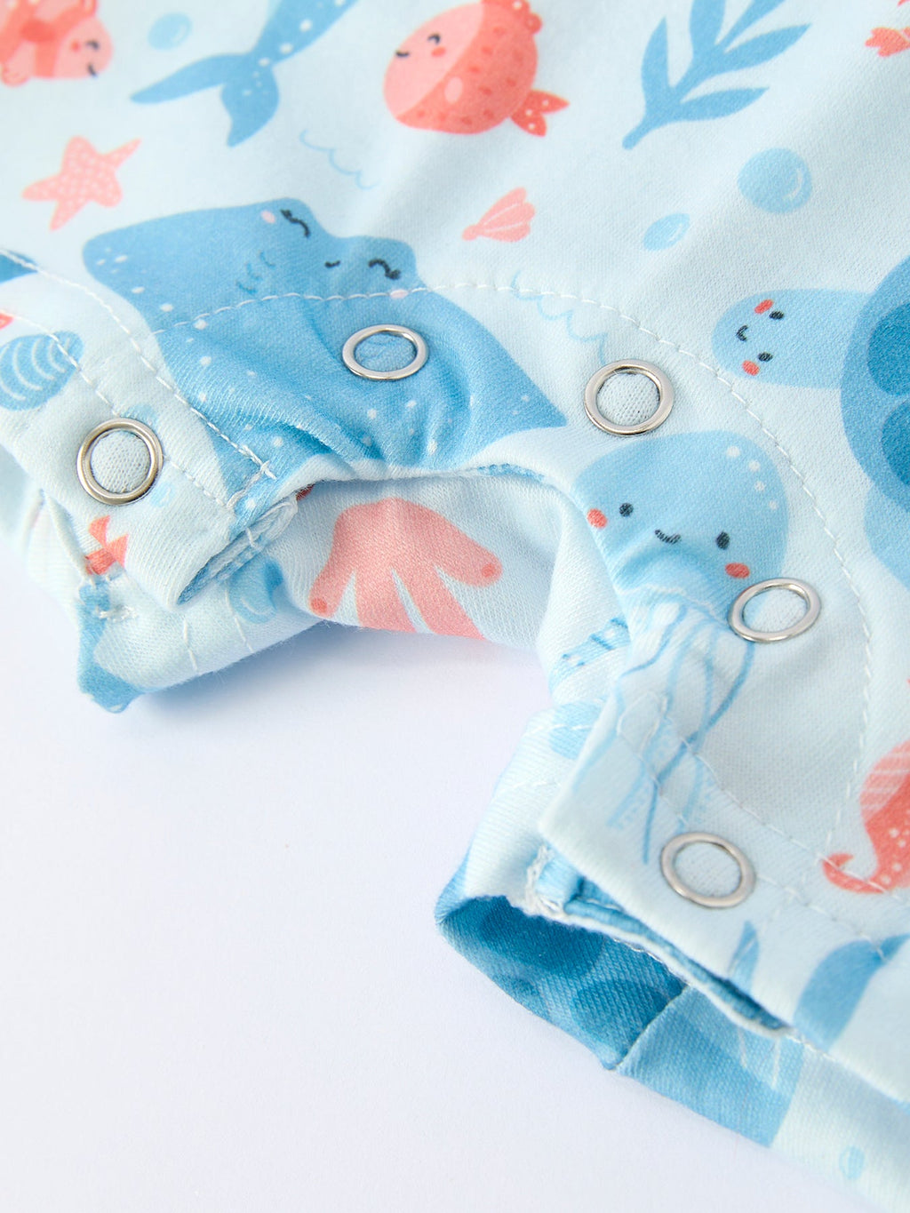 Liam - Marine Animal Embroidered Baby Boys' Romper