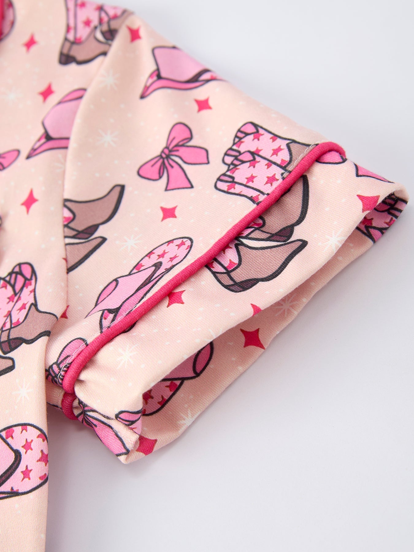 Mommy & Me Pink Cowgirl Print Ruffle Pajama Set