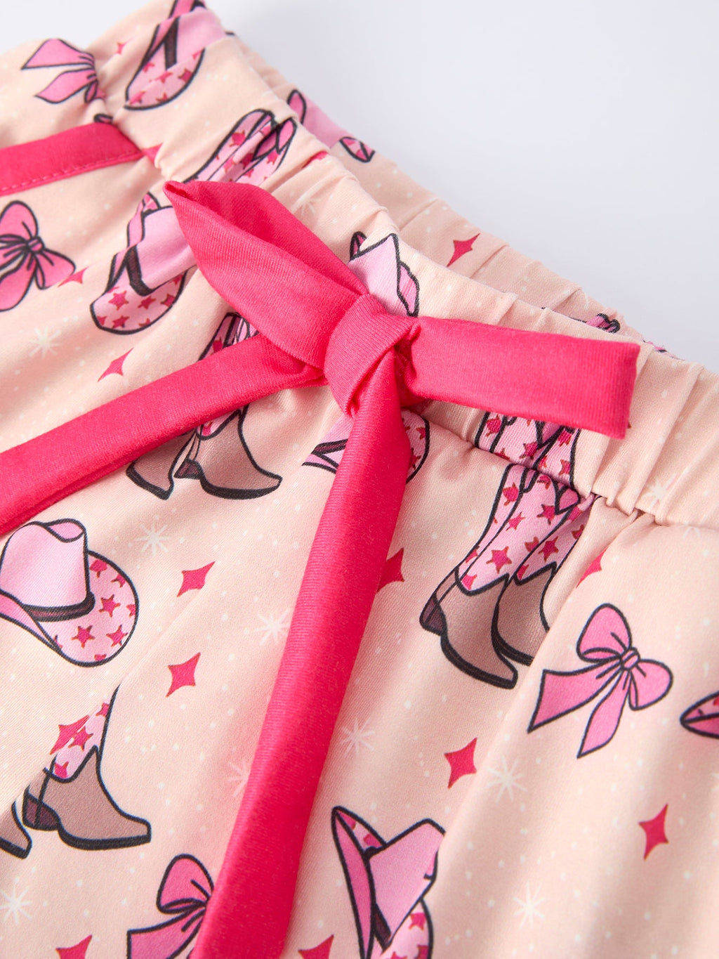 Mommy & Me Pink Cowgirl Print Ruffle Pajama Set