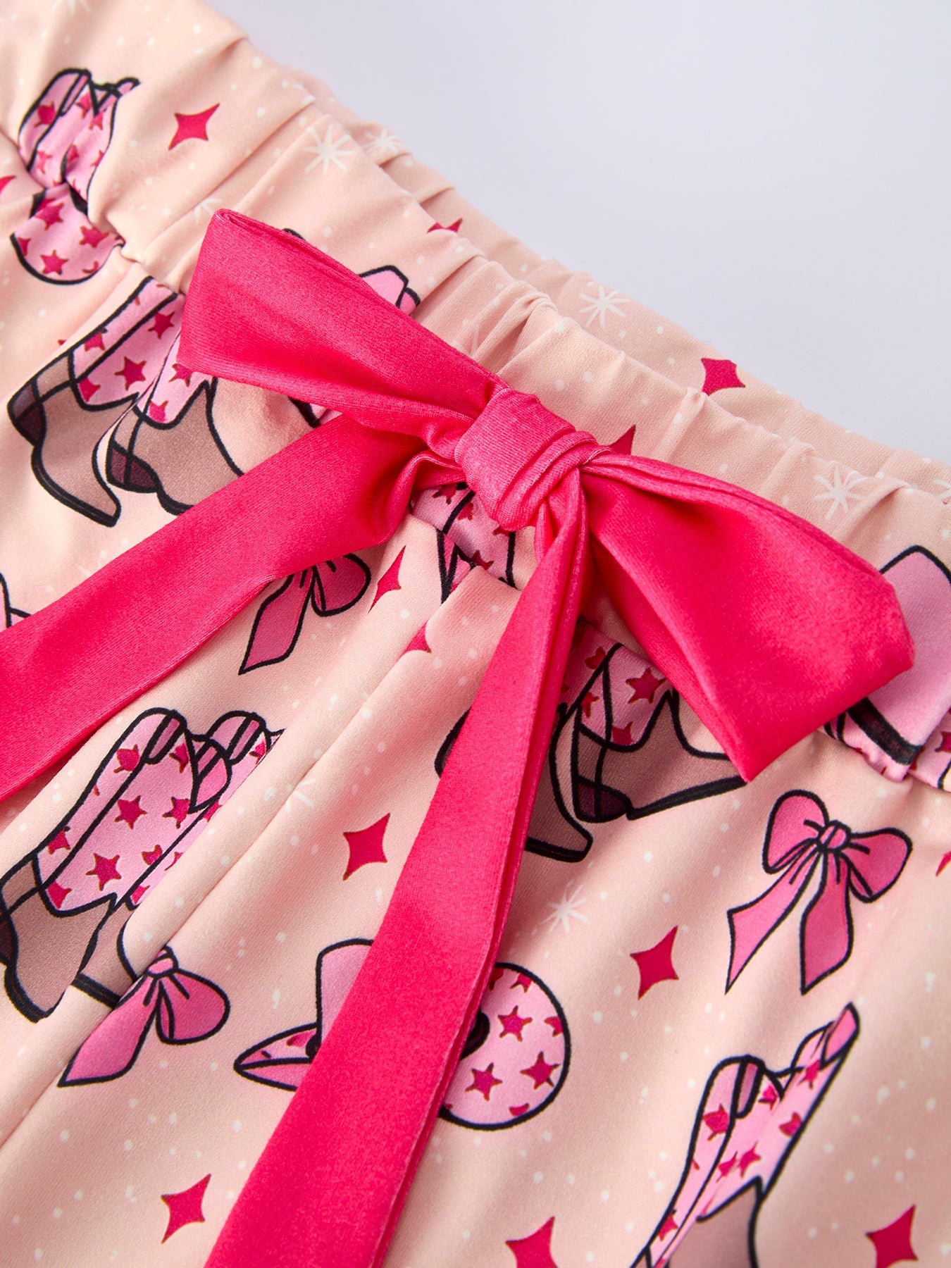 Mommy & Me Pink Cowgirl Print Ruffle Pajama Set
