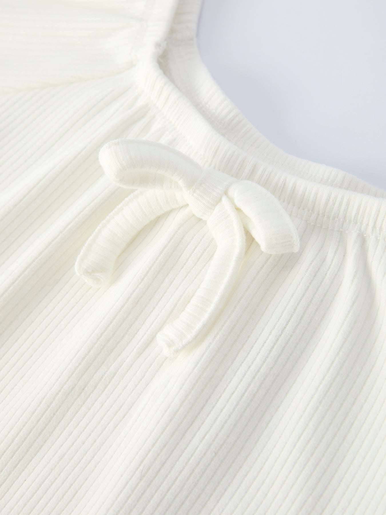 Mira - White Top & Daisy Print Flared Pants Girl's Outfit