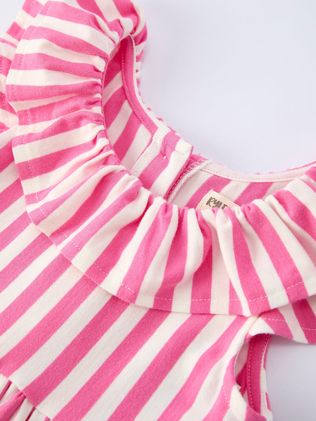 Madeline - Spring Pink Striped Girls' Dress with Hat