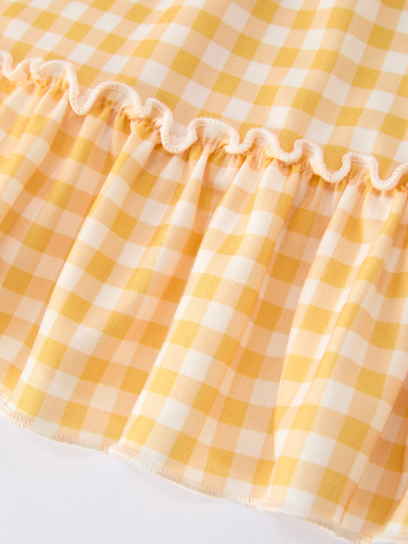 Carlyn - Fish Embroidery Plaid Girls' Dress