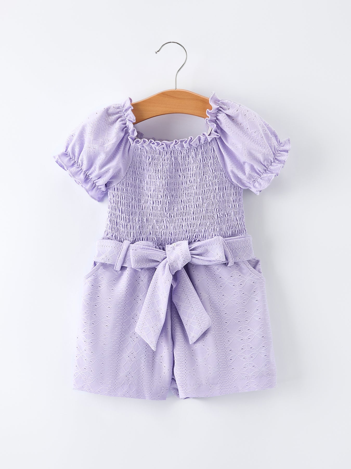 Reign - Spring Purple Short-sleeved Girls Jumpsuit
