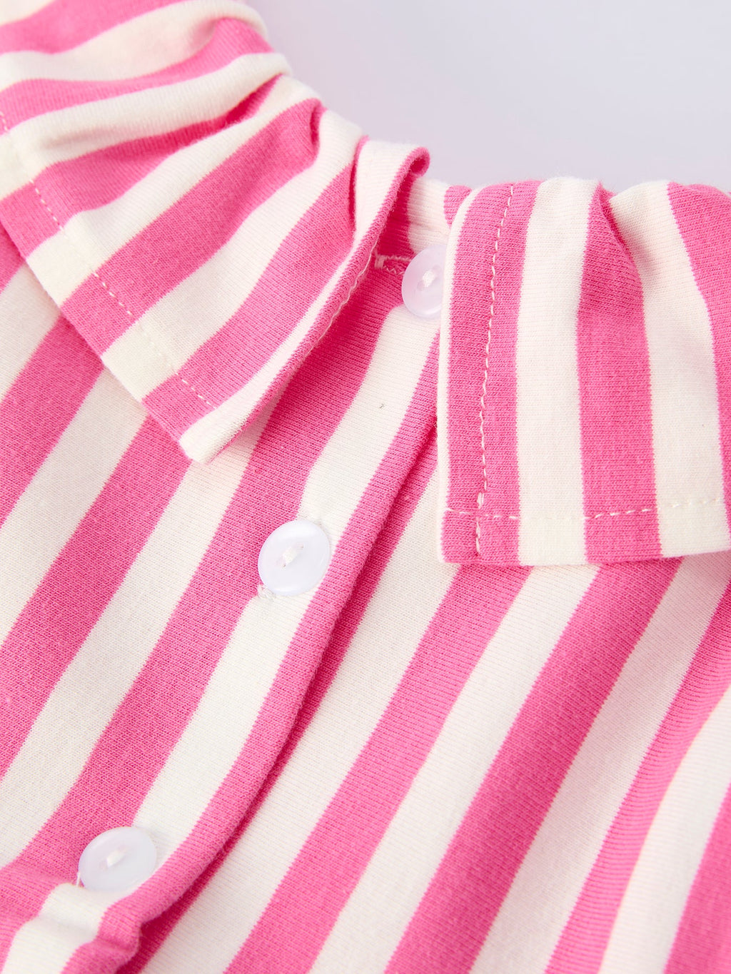 Madeline - Spring Pink Striped Girls' Dress with Hat