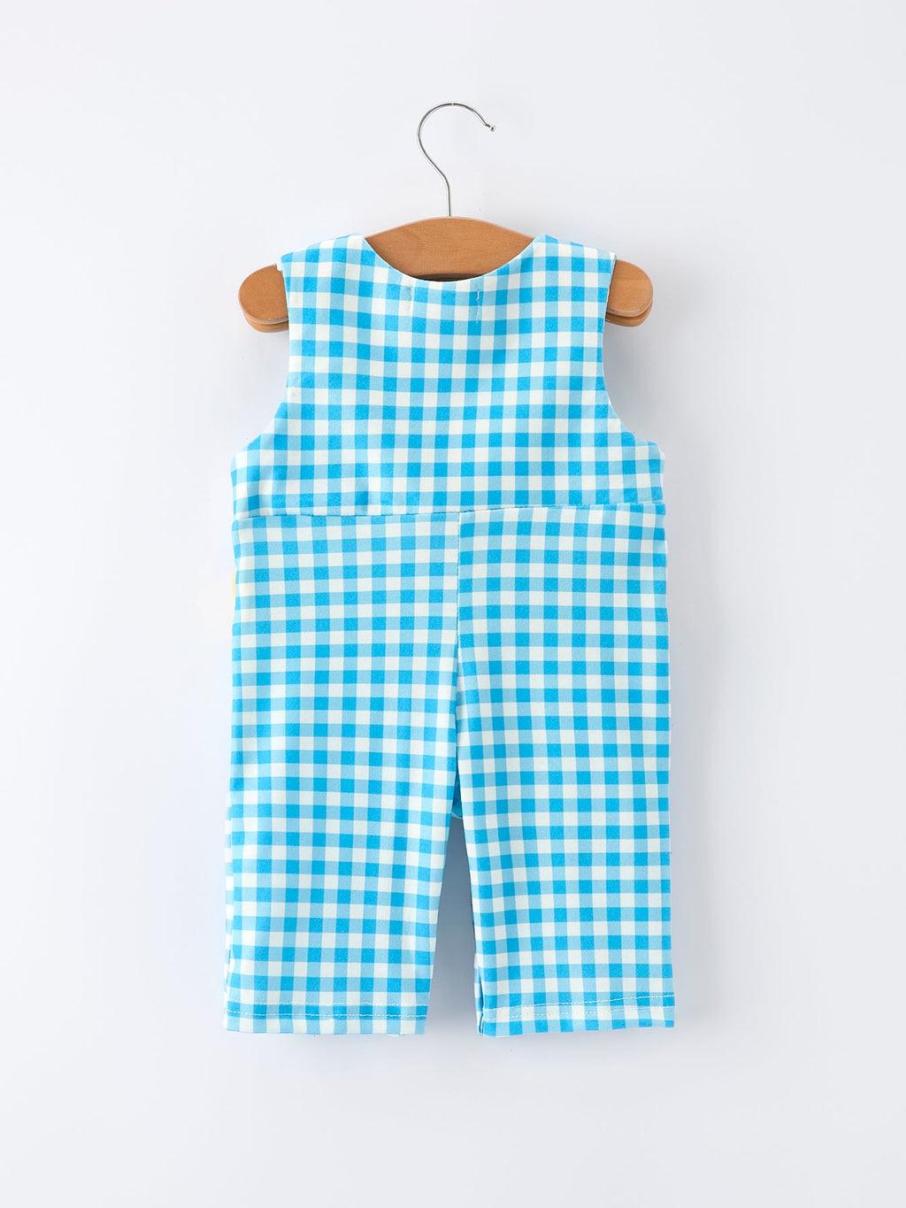 Nolan - Fish Embroidery Plaid Baby Boy Romper
