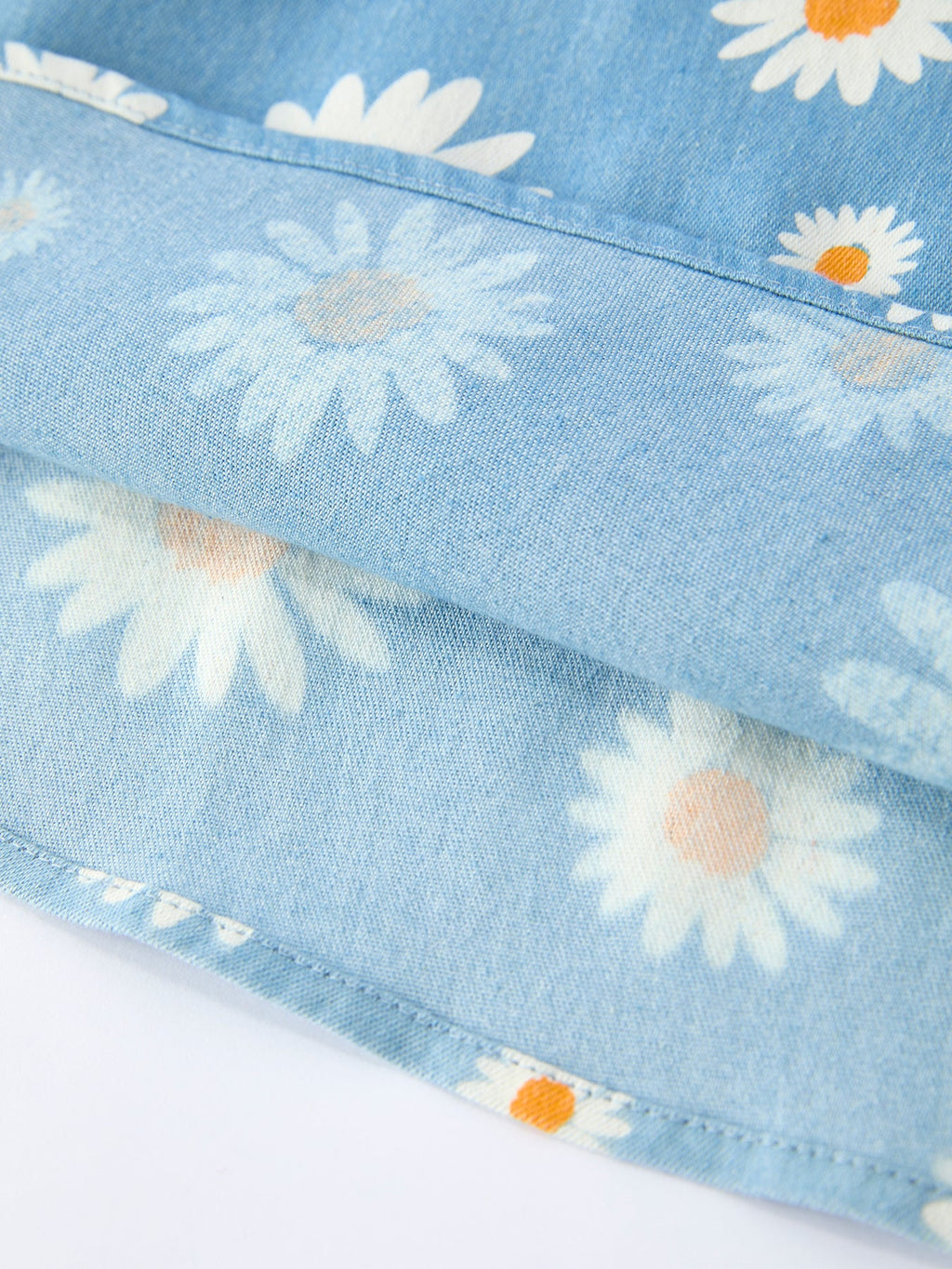 Adrienne - Spring Daisy Girls' Blue Denim Dress