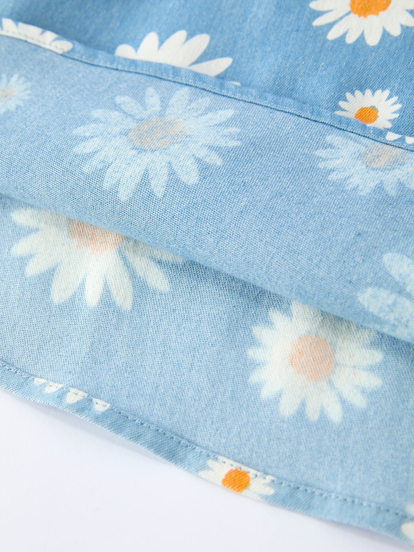 Adrienne - Spring Daisy Girls' Blue Denim Dress
