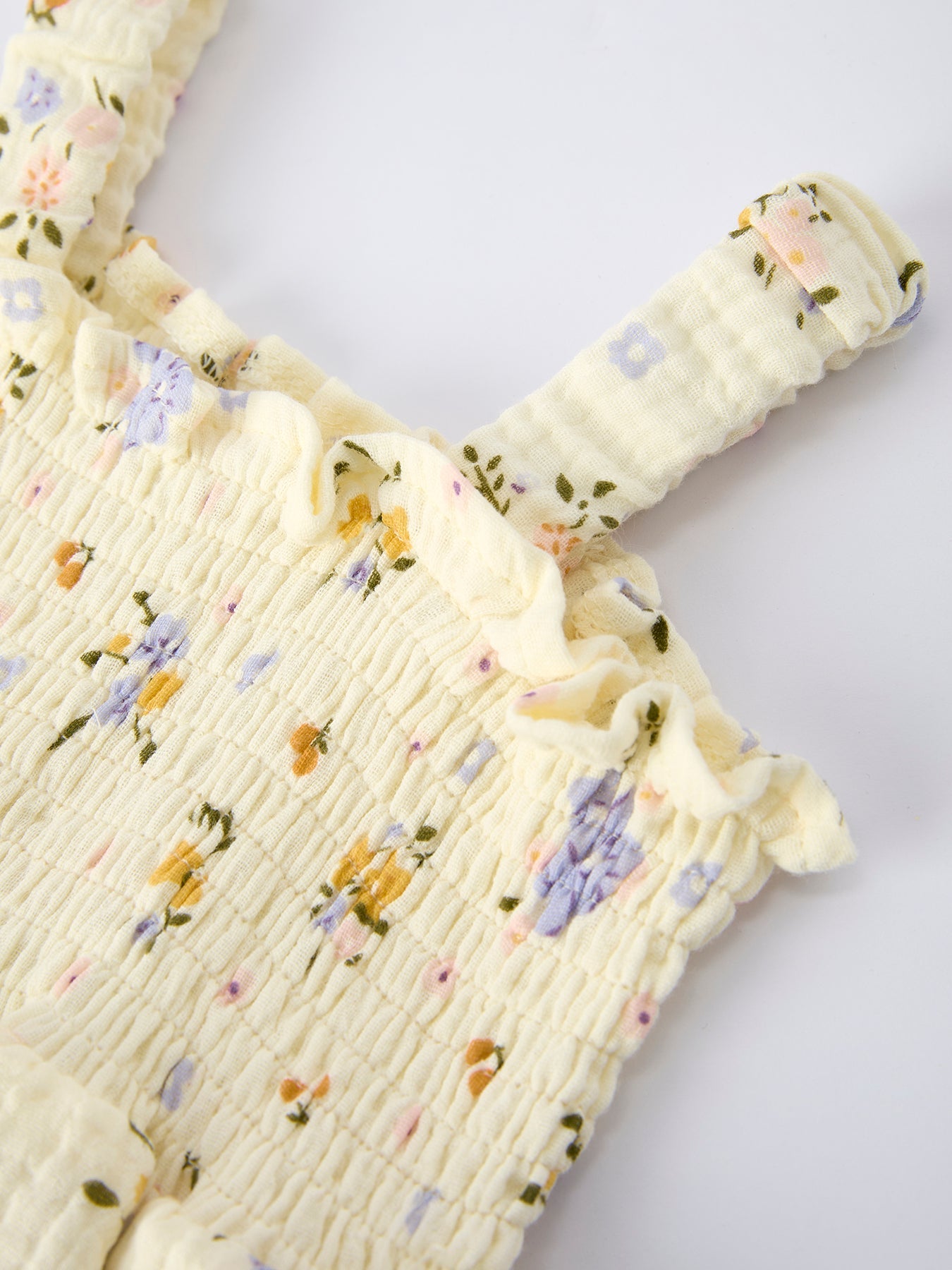 Jane - Muslin Floral Baby Romper with Matching Hat