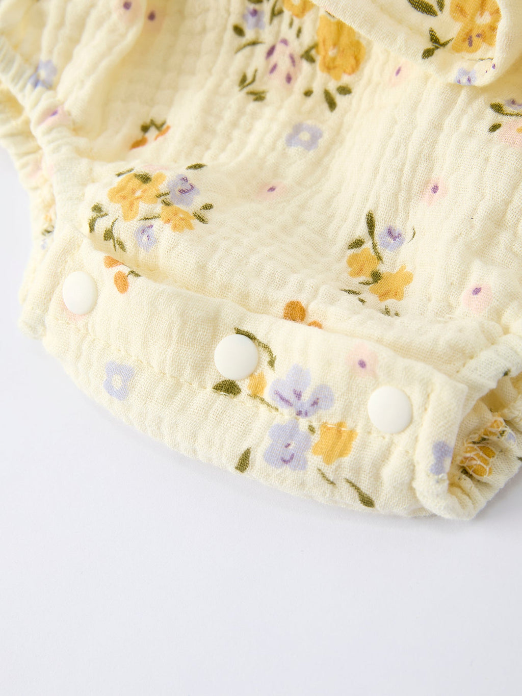 Jane - Muslin Floral Baby Romper with Matching Hat