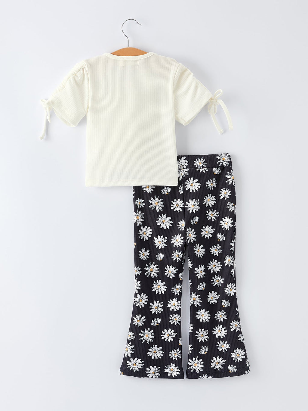 Cadence - Girls' Spring Daisy Set Ruched Tie Sleeve