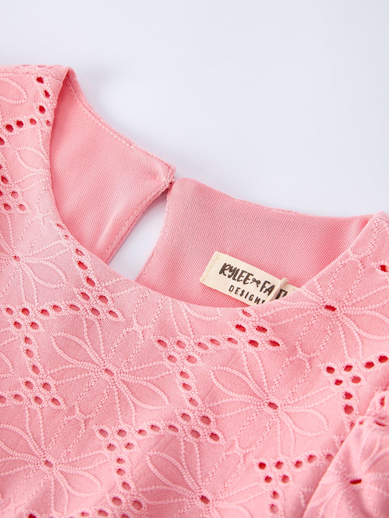 Sierra - Pink Eyelet Embroidered Dress