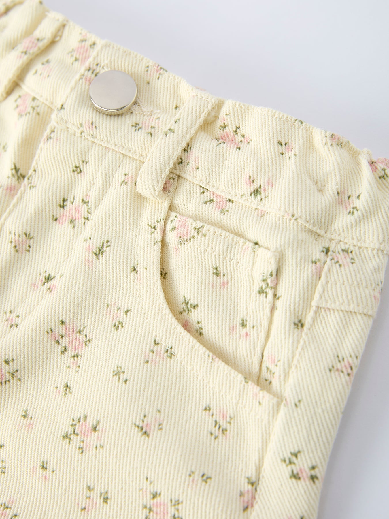 “Flower Girl” Graphic Girl’s Short Sleeve Top & Floral Denim Skirt Set