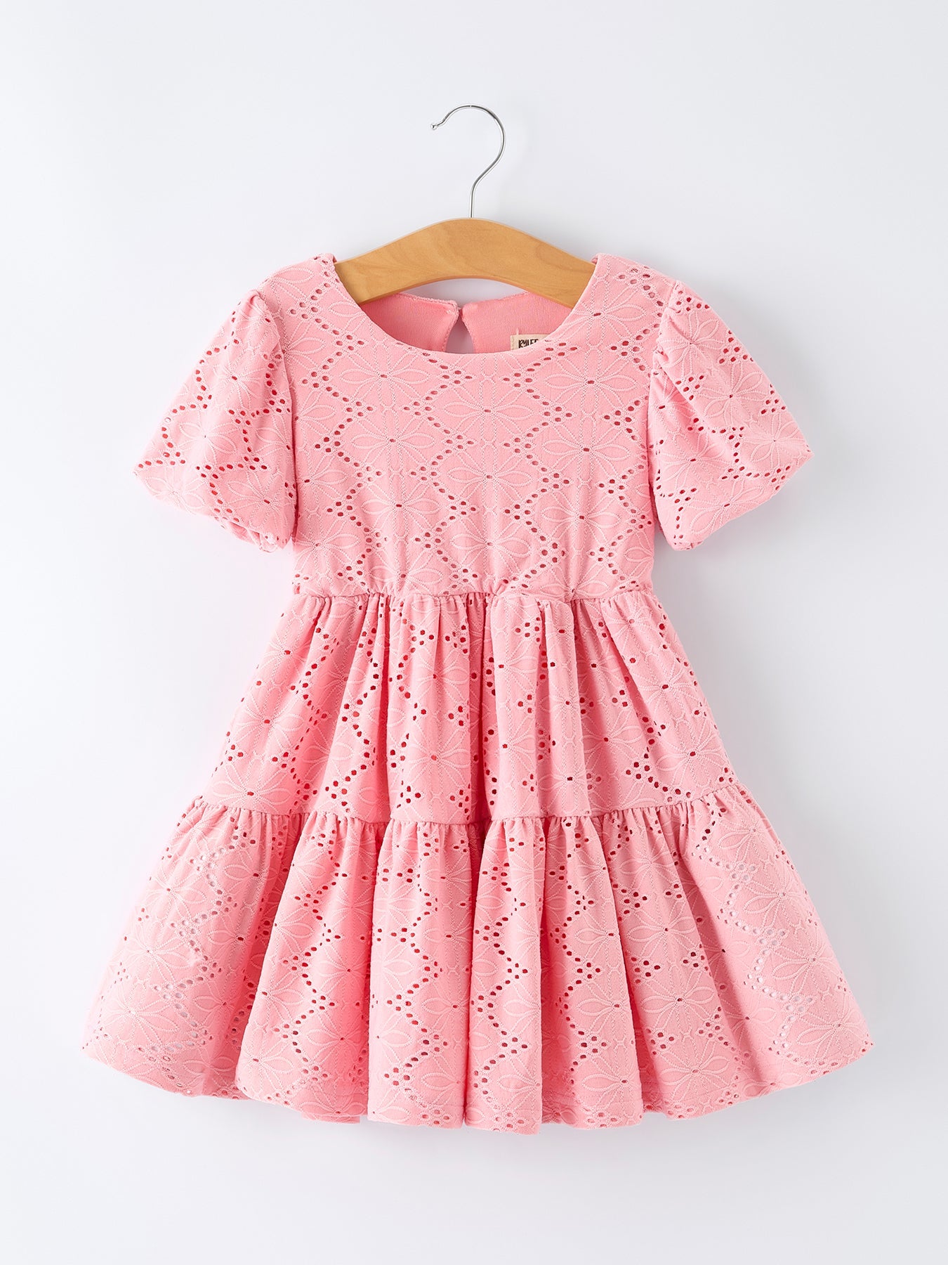 Sierra - Pink Eyelet Embroidered Dress