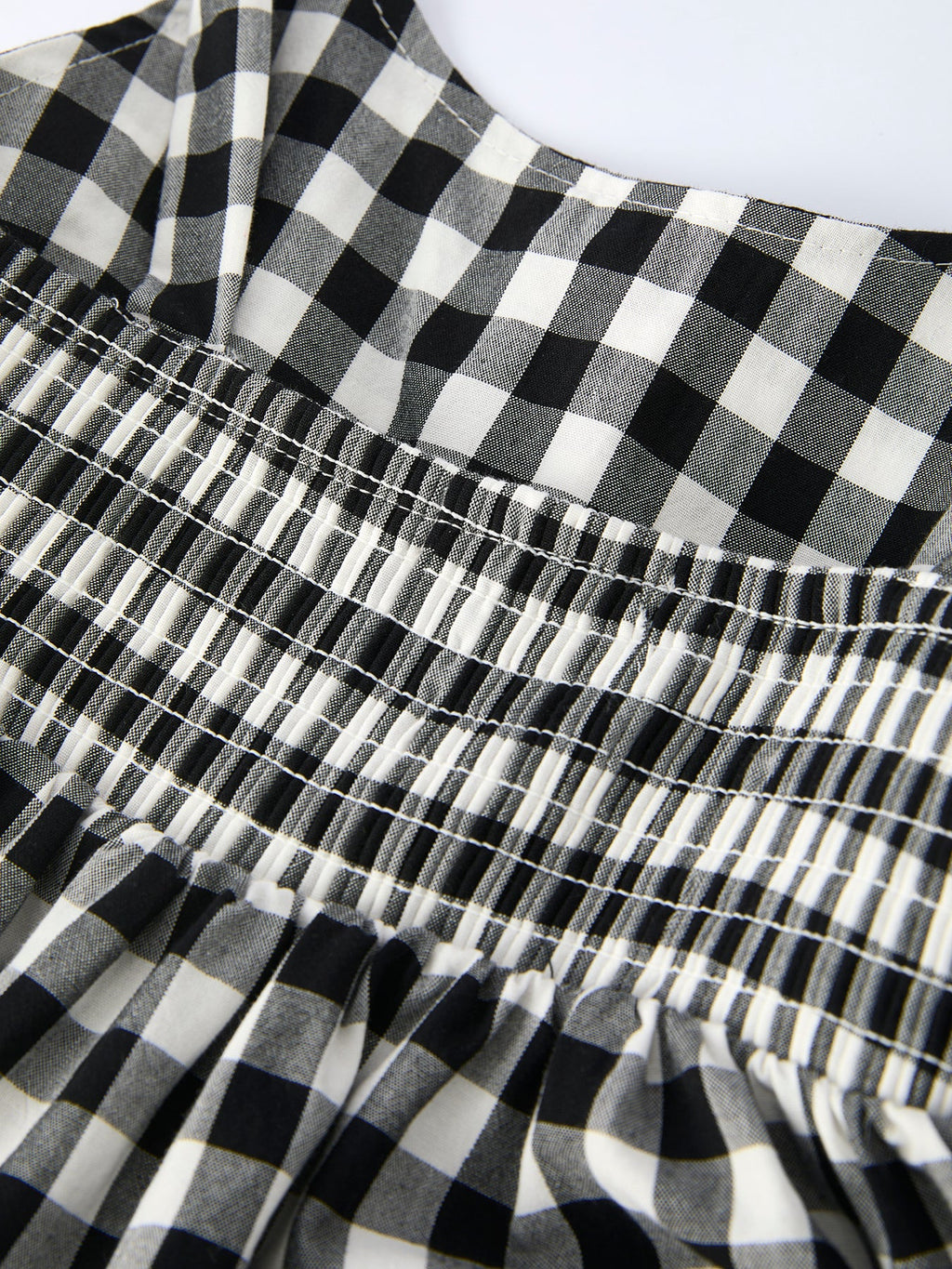 Mommy & Me Plaid Girls’ Ruffle Dress (Black & White)