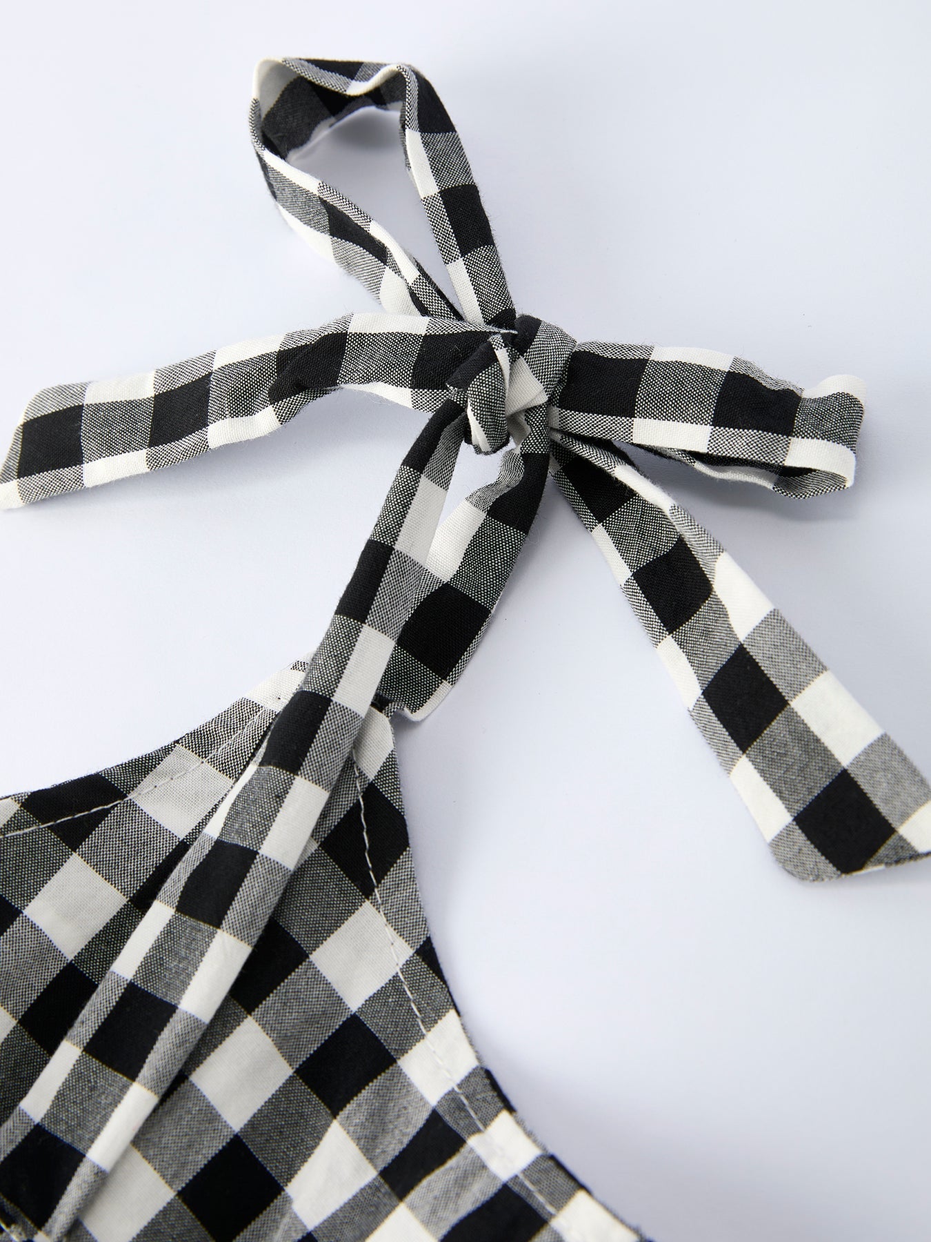Mommy & Me Plaid Girls’ Ruffle Dress (Black & White)