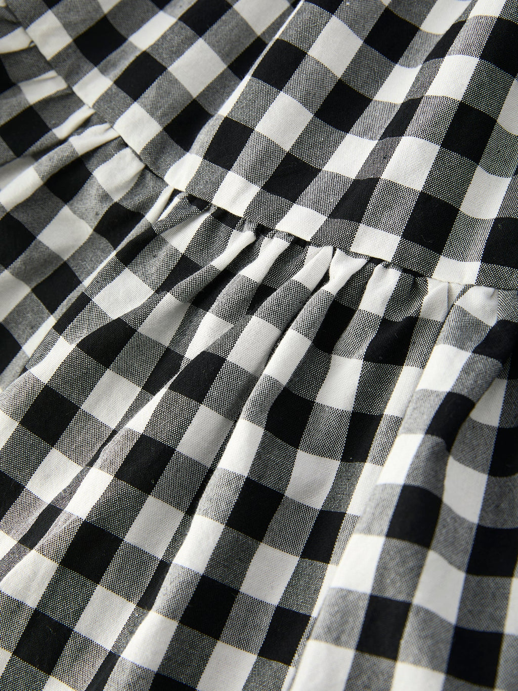 Mommy & Me Plaid Girls’ Ruffle Dress (Black & White)