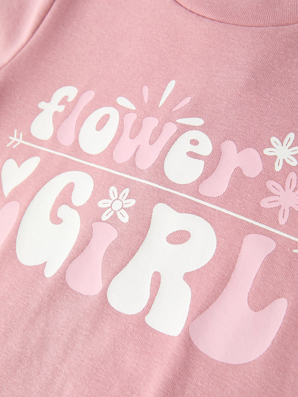 “Flower Girl” Graphic Girl’s Short Sleeve Top & Floral Denim Skirt Set
