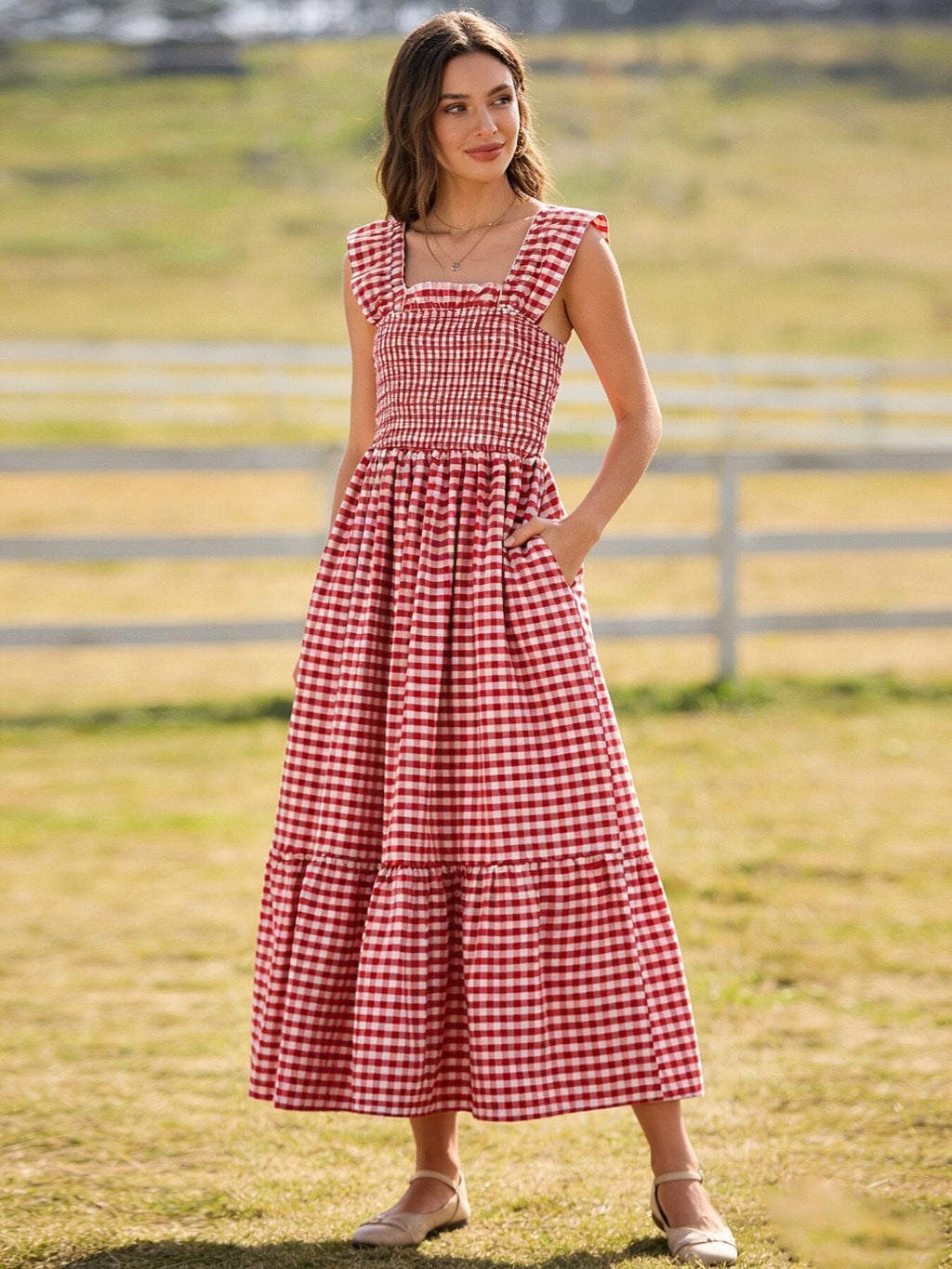 Sarah - Mommy & Me Plaid Adult Dress