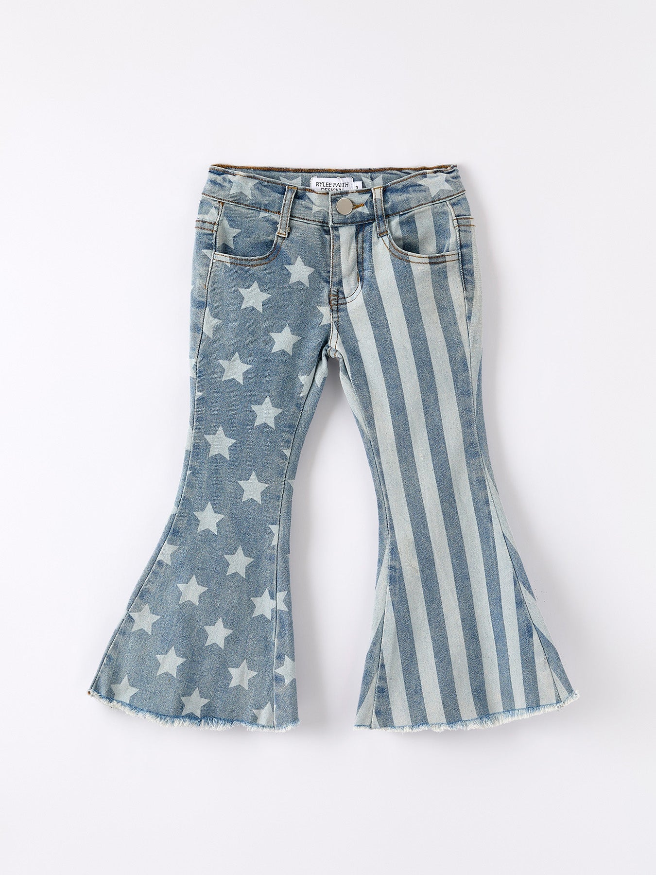Kaia - 4th of July Patriotic Star & Stripe Flare Jeans