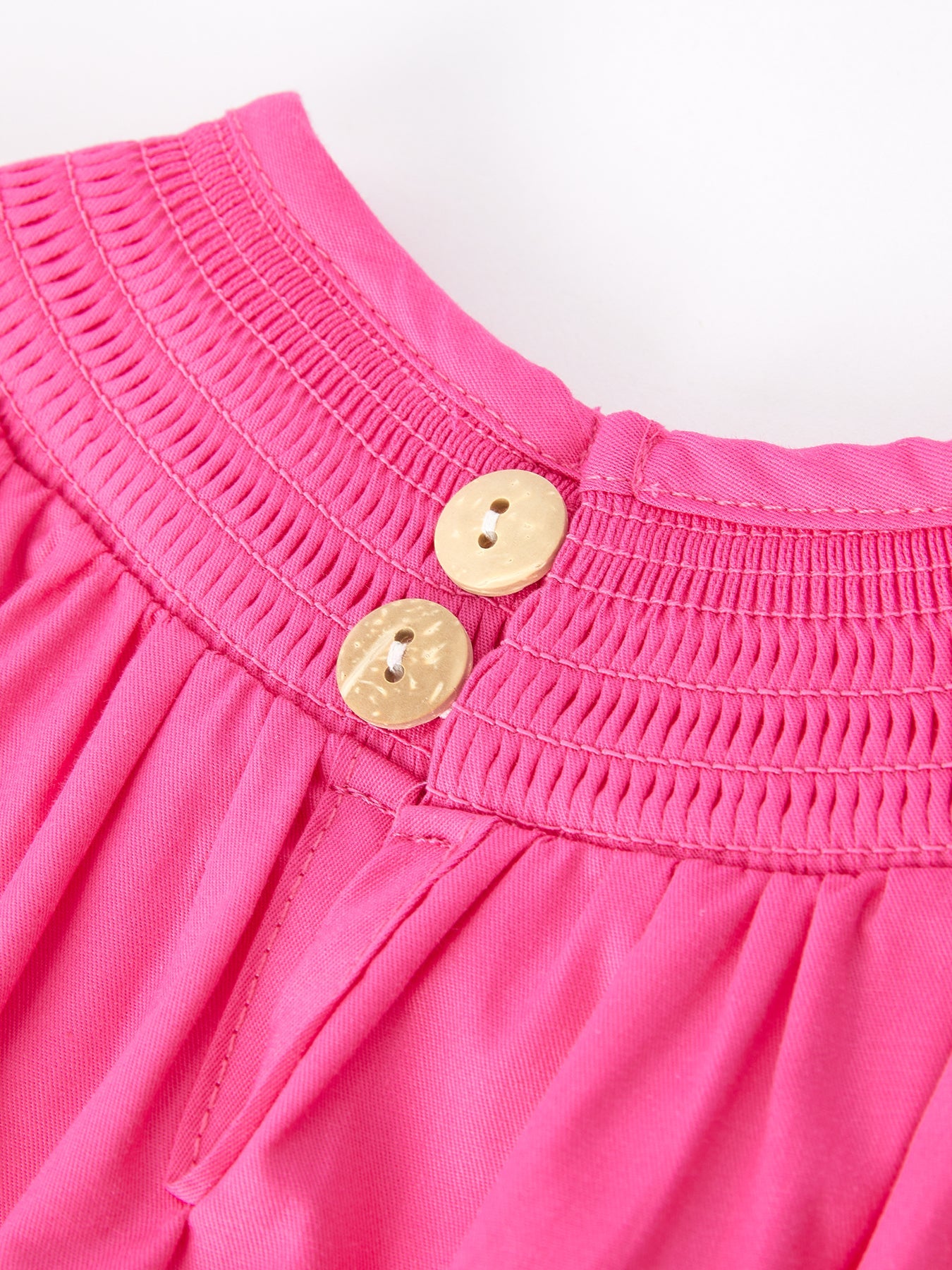 Lila Mini - Girls Bow Embroidery Hot Pink Romper