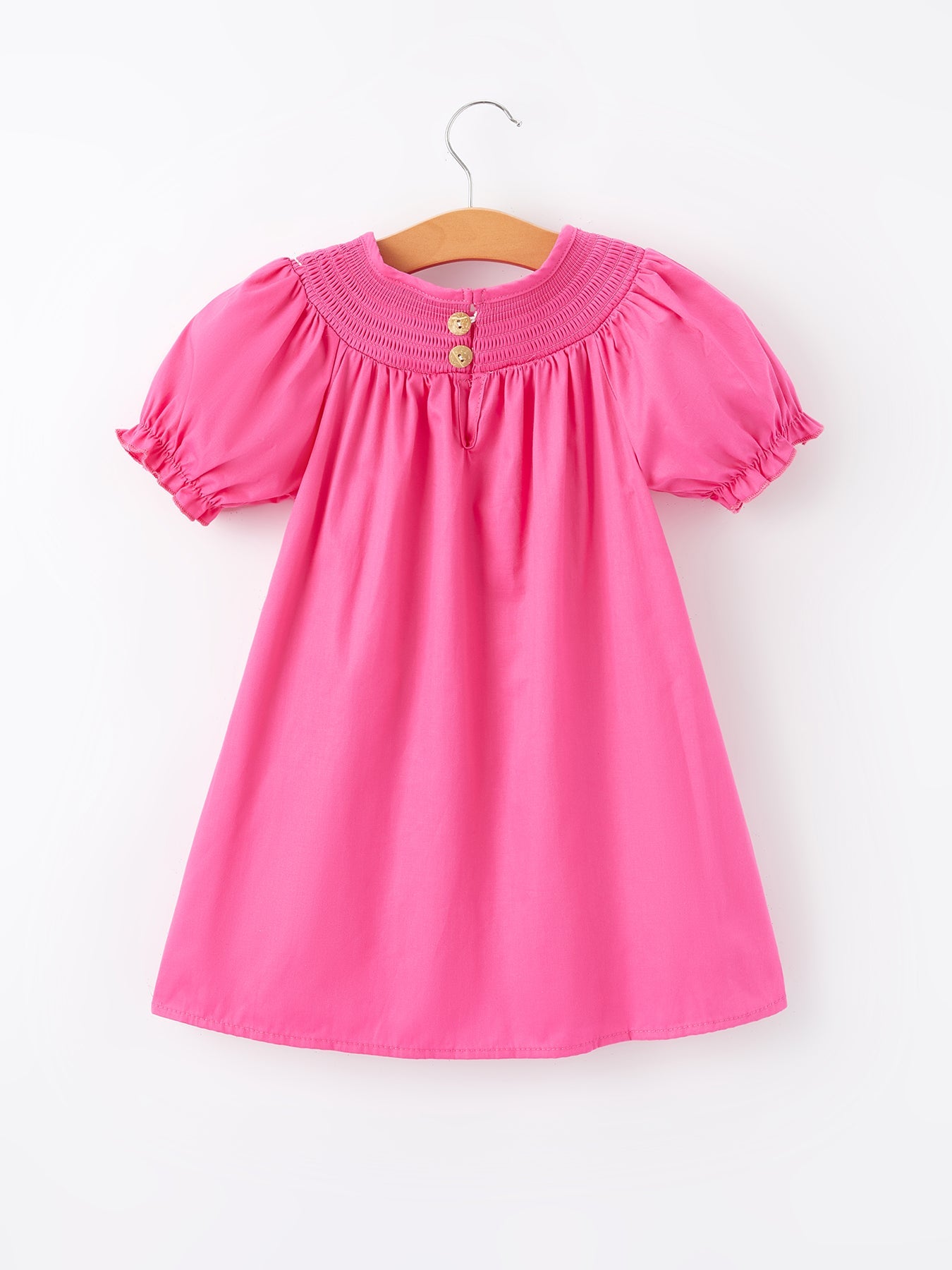 Lila - Bow Embroidery Hot Pink Dress