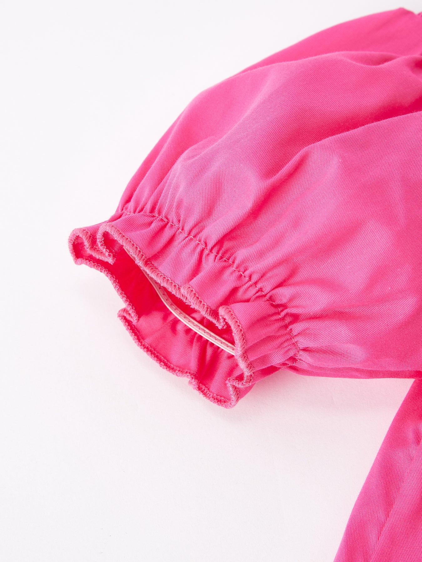 Lila - Bow Embroidery Hot Pink Dress