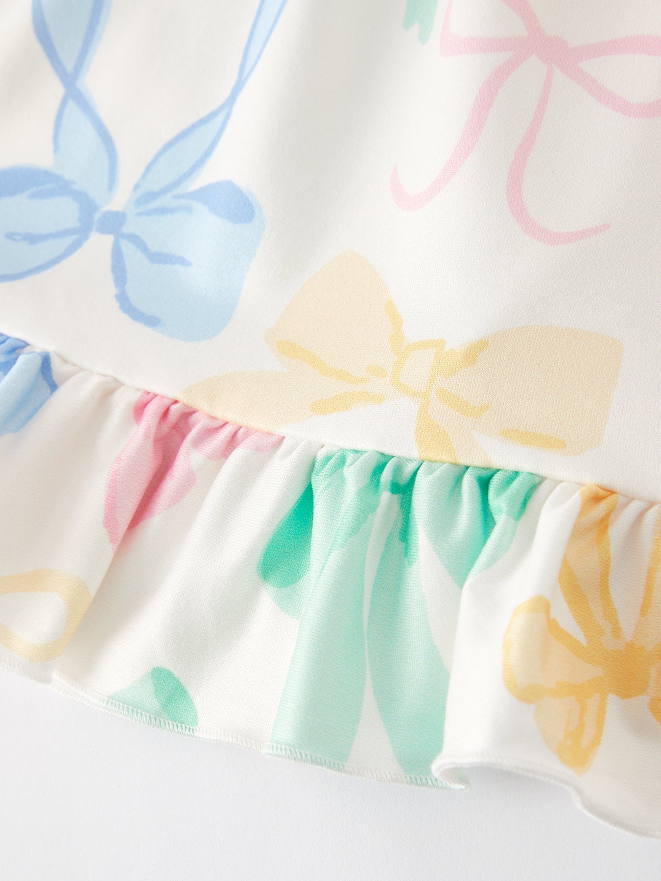 Gianna - Colorful Bow Print Puff Sleeves Dress