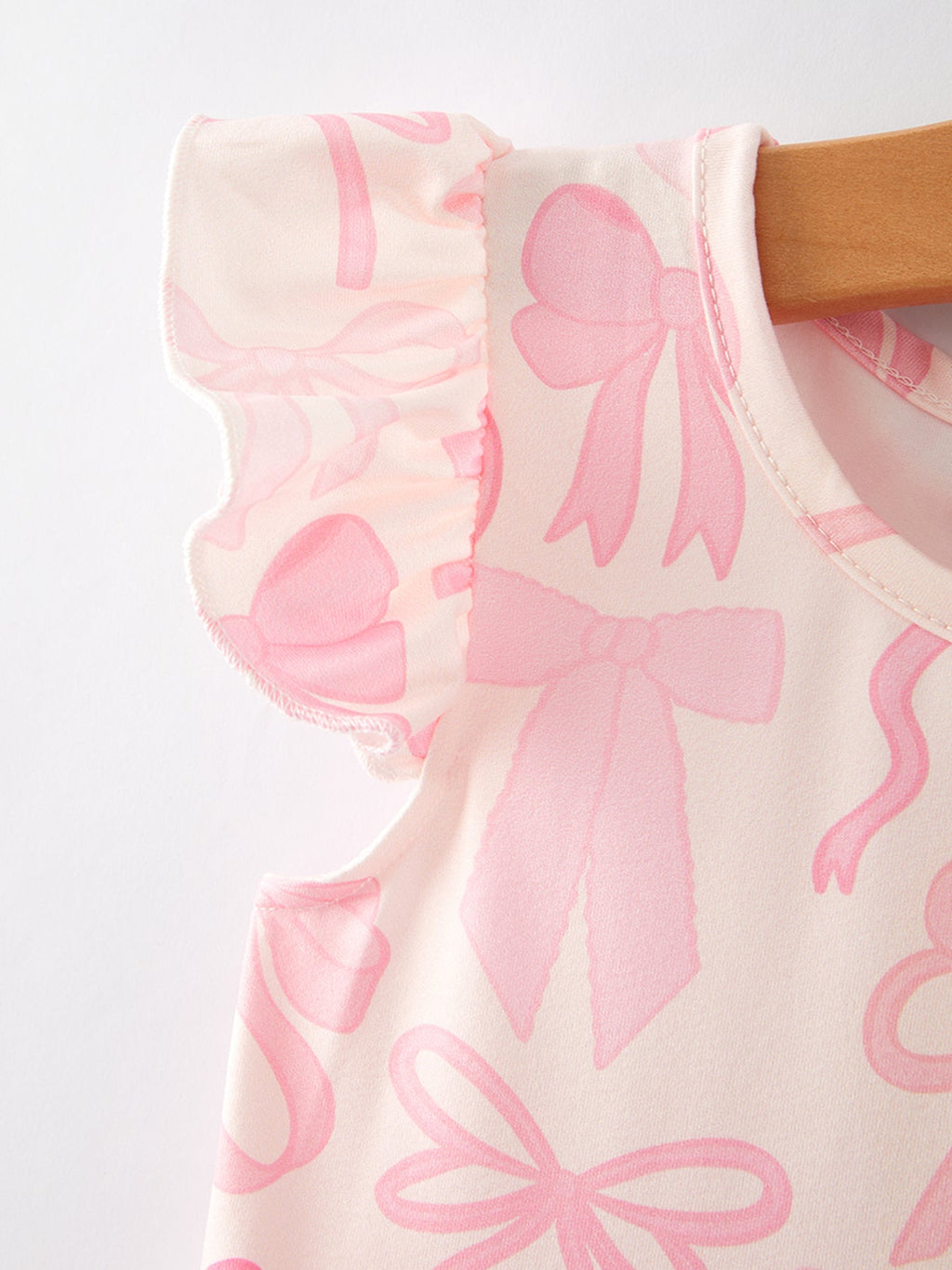Isla - Pink Bow Print Flying Sleeve Dress