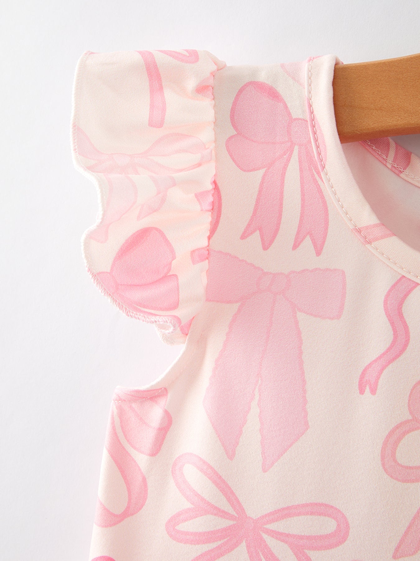 Isla - Pink Bow Print Flying Sleeve Dress